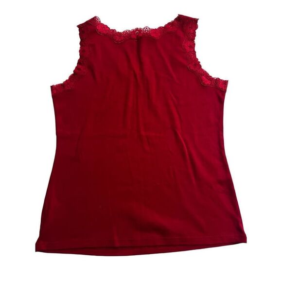 Karen Scott Lace-Patch V-Neck Tank top size M - Picture 2 of 7